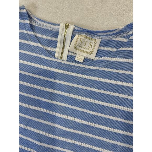 Sail to Sable STS Women’s Stripe Short Sleeve Mini Dress Blue White XL EUC - Picture 2 of 6